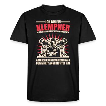 Plombier Plombier Funny Sayings Joke - T-shirt Premium bio Homme - noir - Devant - Nico (187cm)
