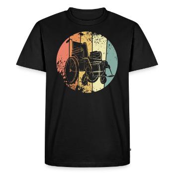 Fauteuil roulant rétro - T-shirt Premium bio Homme - noir - Devant - Nico (187cm)