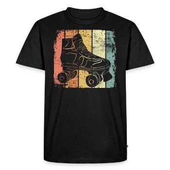 Patin à roulettes - T-shirt Premium bio Homme - noir - Devant - Nico (187cm)