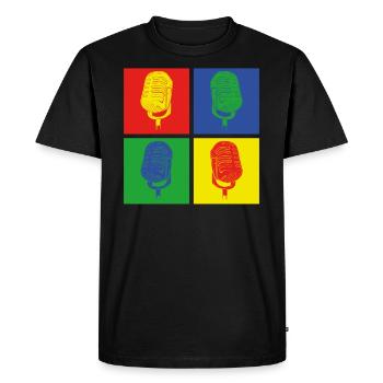 Pop Art Microphone Singer - Men's Premium Organic T-Shirt - black - Front - Nico (187cm)