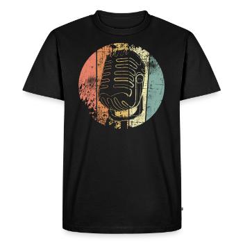 Microphone retro - Men's Premium Organic T-Shirt - black - Front - Nico (187cm)