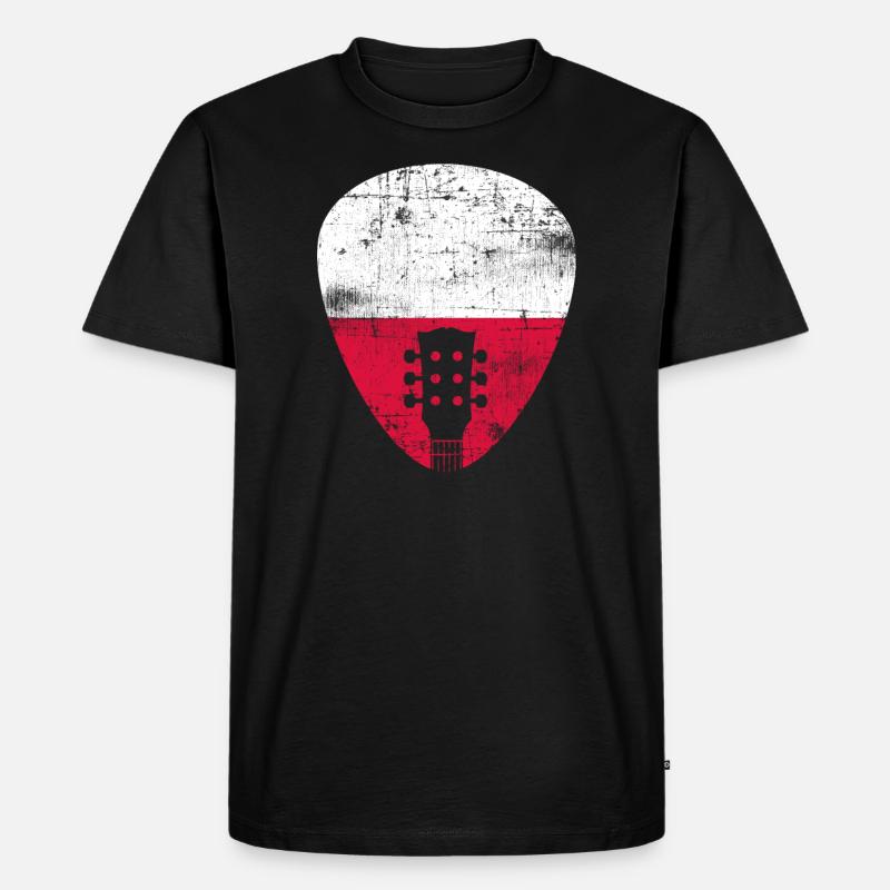 Polen Gitarre - Männer Premium Bio T-Shirt - Schwarz