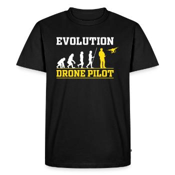 Drone Pilot Evolution Gift Idea - Men's Premium Organic T-Shirt - black - Front - Nico (187cm)