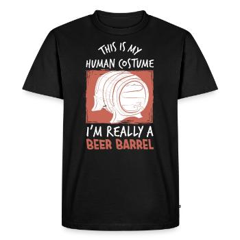Beer Barrel Costume Beer - Men's Premium Organic T-Shirt - black - Front - Nico (187cm)