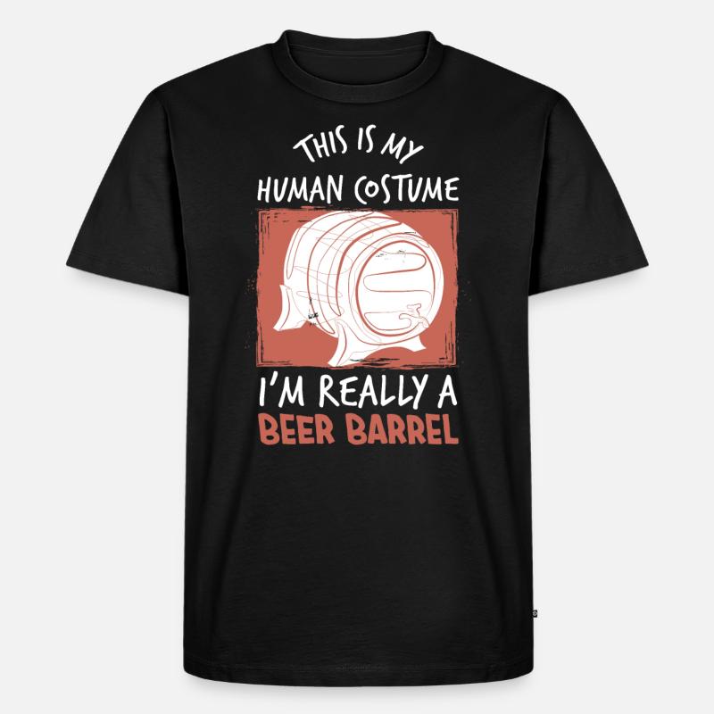 Bierfass Kostüm Bier - Männer Premium Bio T-Shirt - Schwarz