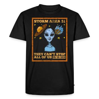 OVNI extraterrestre - T-shirt Premium bio Homme - noir - Devant - Nico (187cm)