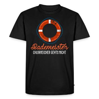 Maître-nageur - Drôles de phrases - T-shirt Premium bio Homme - noir - Devant - Nico (187cm)