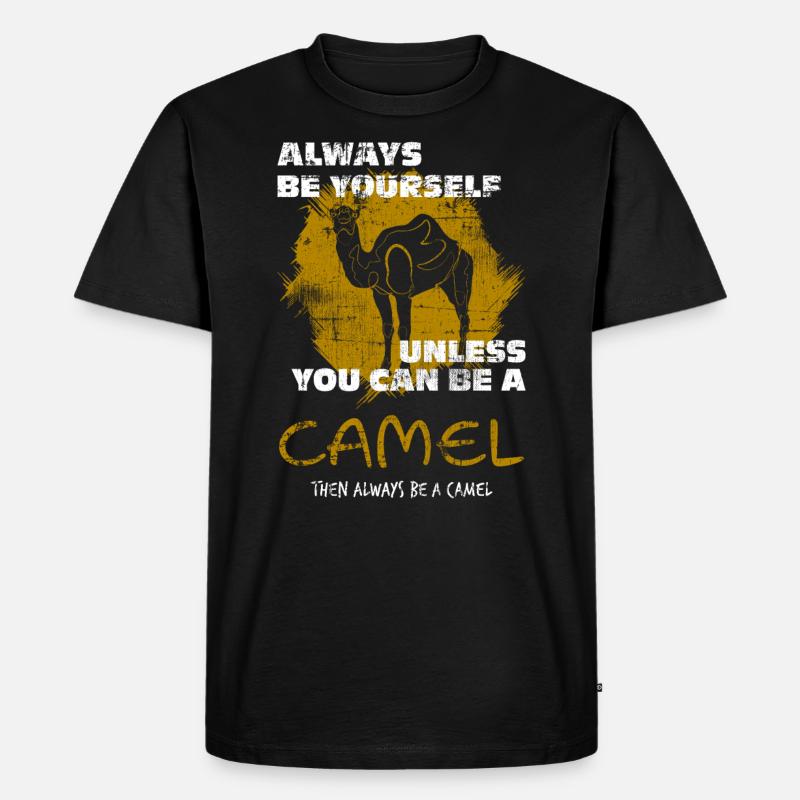 Kamel - Männer Premium Bio T-Shirt - Schwarz