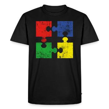 Puzzle - Men's Premium Organic T-Shirt - black - Front - Nico (187cm)