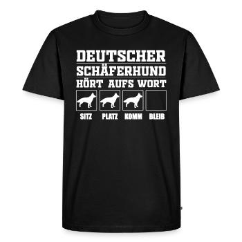Chien de berger allemand promener - T-shirt Premium bio Homme - noir - Devant - Nico (187cm)