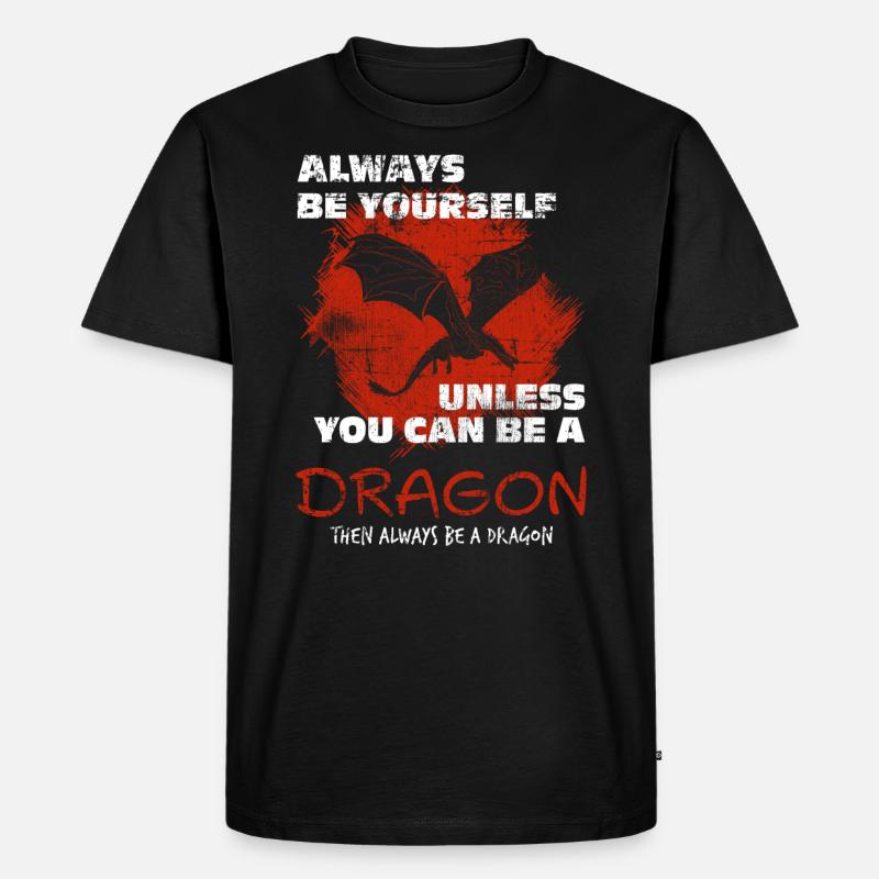 Drache - Männer Premium Bio T-Shirt - Schwarz