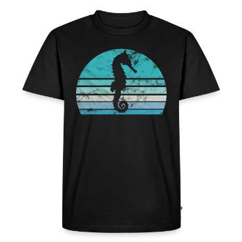 Hippocampes mer créatures souvenirs de vacances - T-shirt Premium bio Homme - noir - Devant - Nico (187cm)
