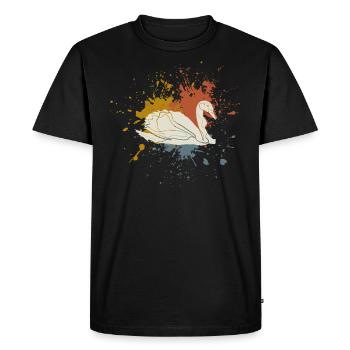 Cygne - T-shirt Premium bio Homme - noir - Devant - Nico (187cm)