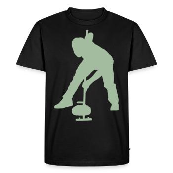 Curling sports d'hiver - T-shirt Premium bio Homme - noir - Devant - Nico (187cm)
