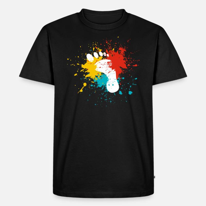 Fußabdruck - Männer Premium Bio T-Shirt - Schwarz