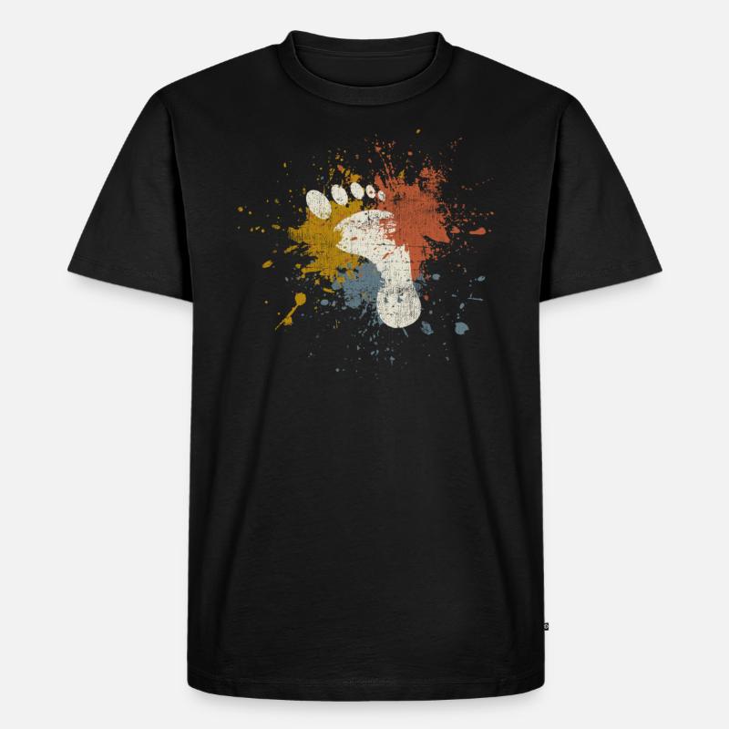 Fuß - Männer Premium Bio T-Shirt - Schwarz