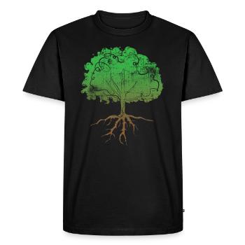Arbre - T-shirt Premium bio Homme - noir - Devant - Nico (187cm)