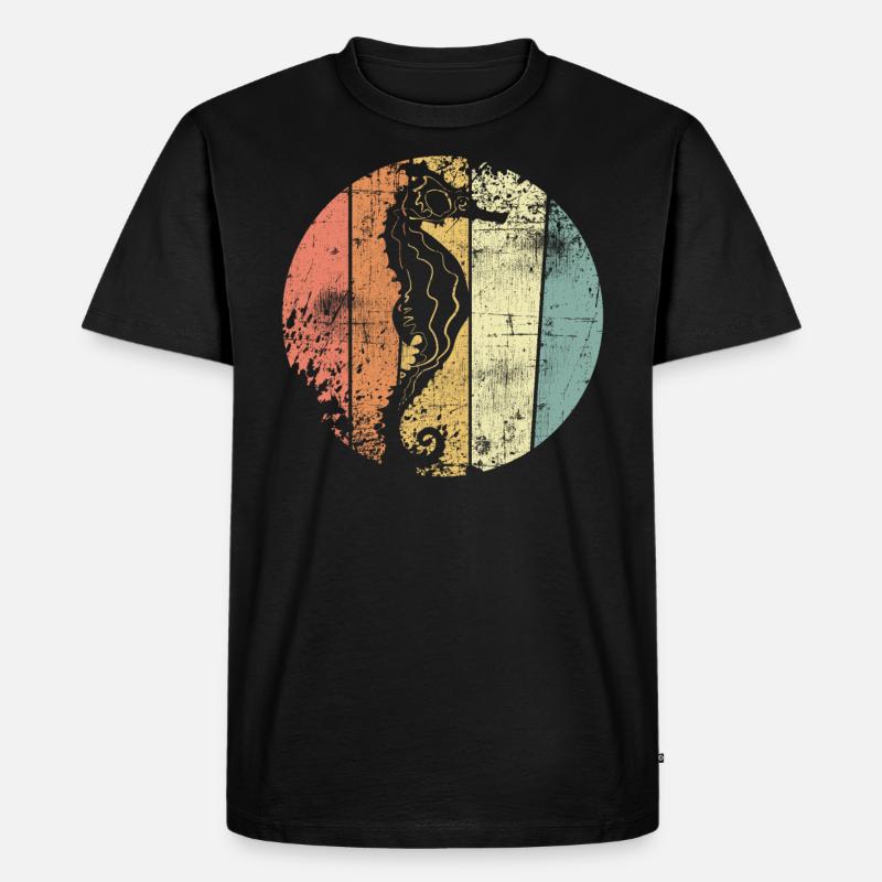 Seepferdchen - Männer Premium Bio T-Shirt - Schwarz