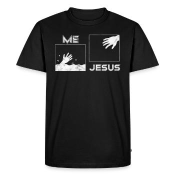 Jesus Bible Rescue - Men's Premium Organic T-Shirt - black - Front - Nico (187cm)