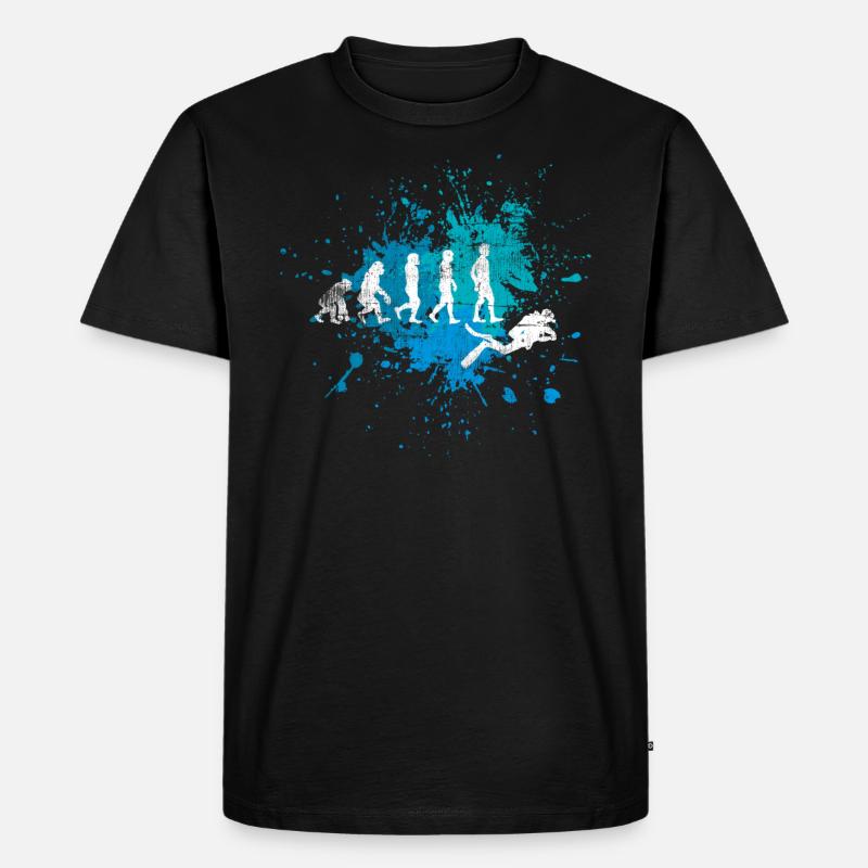 Taucher - Männer Premium Bio T-Shirt - Schwarz