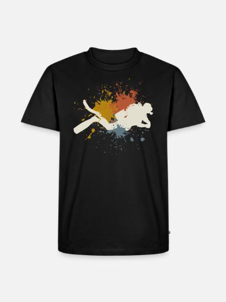 Diver retro - Men's Premium Organic T-Shirt - black