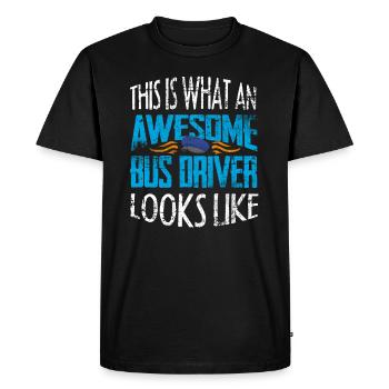 conducteur - T-shirt Premium bio Homme - noir - Devant - Nico (187cm)