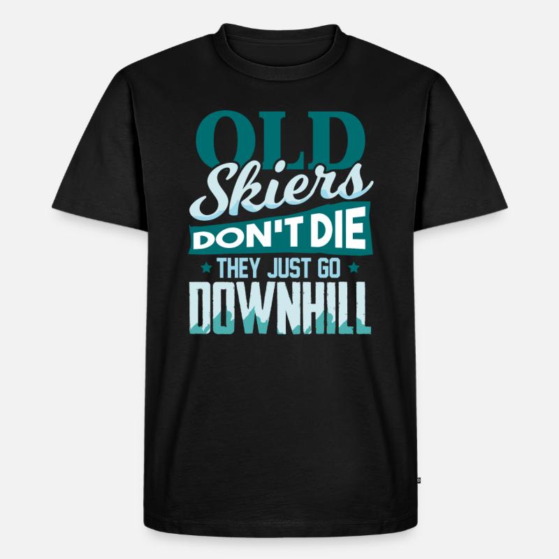 Ski - Männer Premium Bio T-Shirt - Schwarz