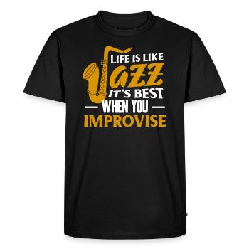 jazz - T-shirt Premium bio Homme - noir - Devant - Nico (187cm)