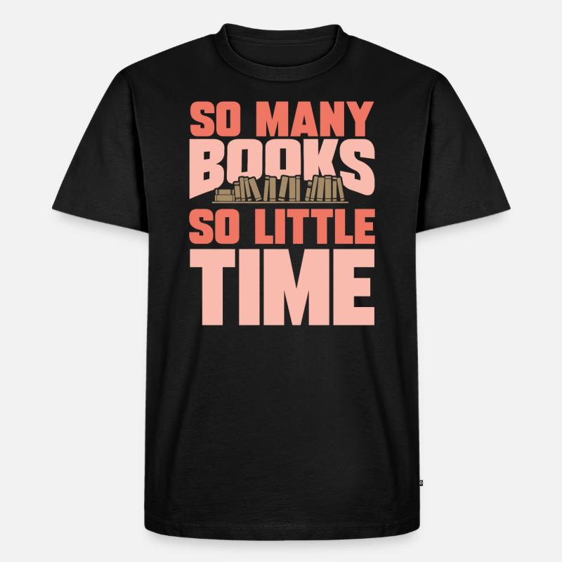 Bücher - Männer Premium Bio T-Shirt - Schwarz