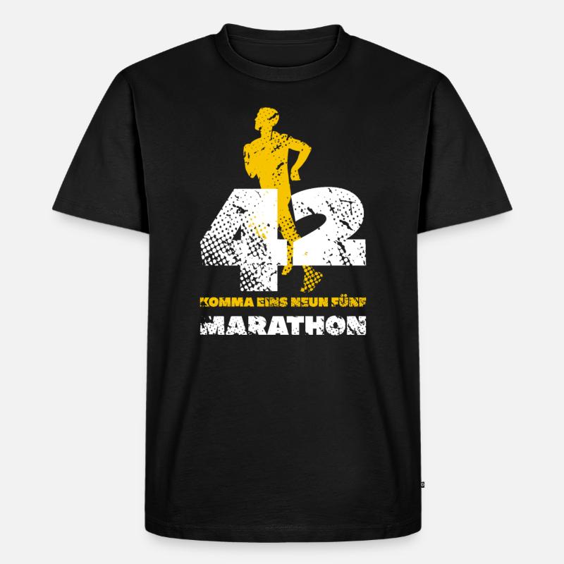 Marathon - Männer Premium Bio T-Shirt - Schwarz