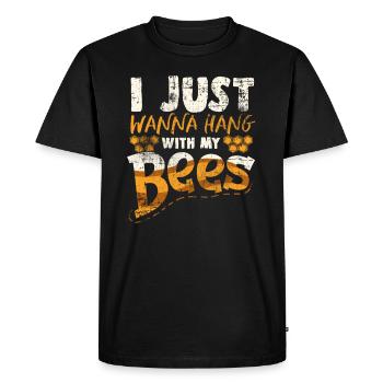 bees - Men's Premium Organic T-Shirt - black - Front - Nico (187cm)