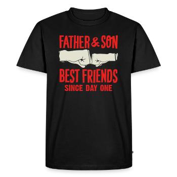 Vater Sohn - Männer Premium Bio T-Shirt - Schwarz - Vorne - Nico (187cm)