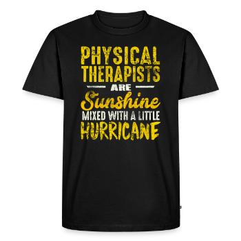Physiothérapeute disant - T-shirt Premium bio Homme - noir - Devant - Nico (187cm)