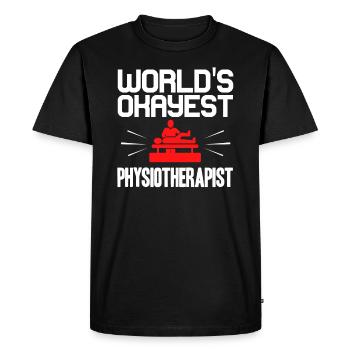 physiothérapeute - T-shirt Premium bio Homme - noir - Devant - Nico (187cm)