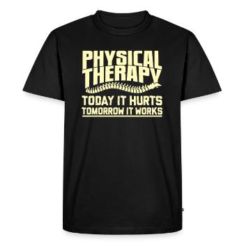 physiothérapeute - T-shirt Premium bio Homme - noir - Devant - Nico (187cm)