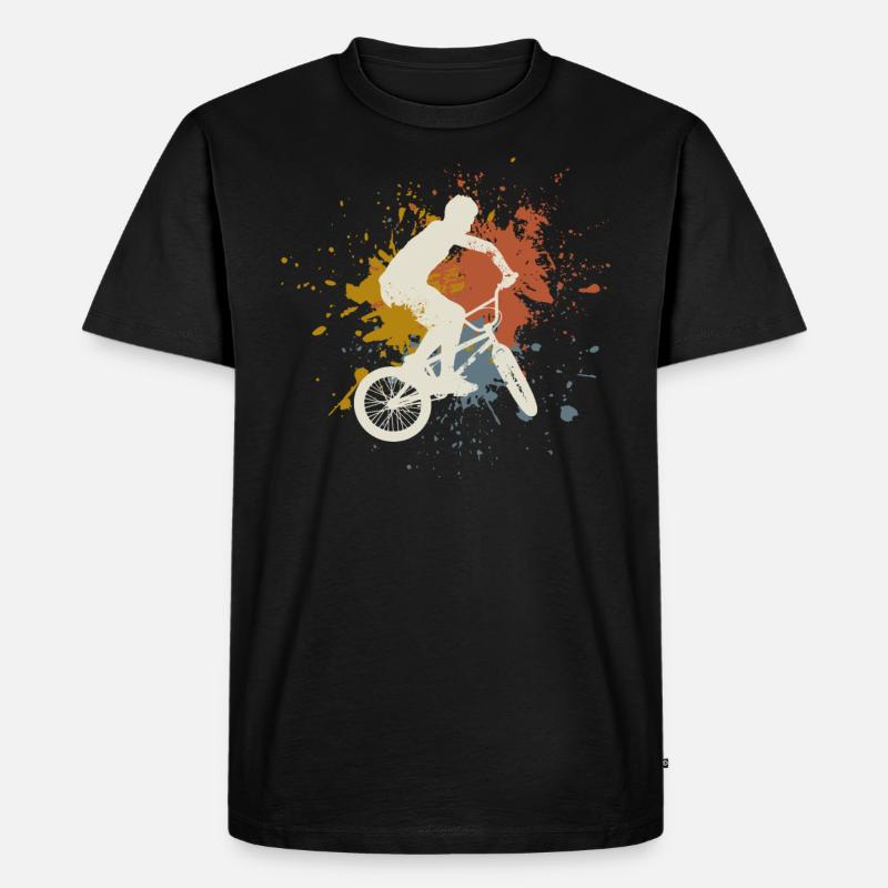 BMX retro - Männer Premium Bio T-Shirt - Schwarz
