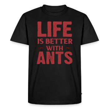 ants - Men's Premium Organic T-Shirt - black - Front - Nico (187cm)