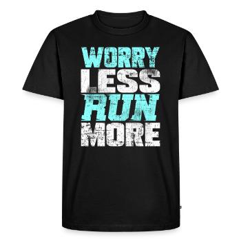 Runners run - Men's Premium Organic T-Shirt - black - Front - Nico (187cm)