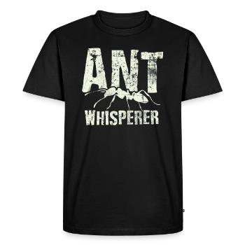 Ants Whispers - Men's Premium Organic T-Shirt - black - Front - Nico (187cm)