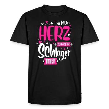 Schlager musique coeur - T-shirt Premium bio Homme - noir - Devant - Nico (187cm)
