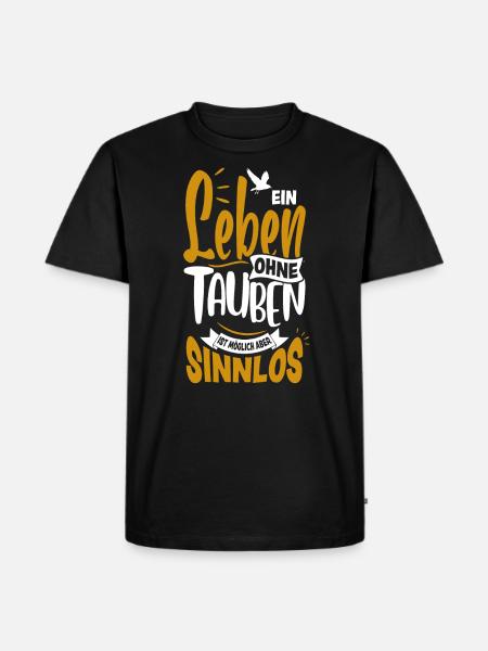 Taube - Männer Premium Bio T-Shirt - Schwarz