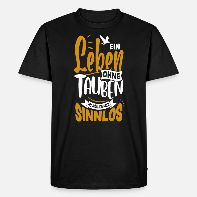 Taube - Männer Premium Bio T-Shirt - Schwarz