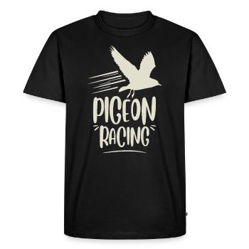 Pigeon de course pigeon de course - T-shirt Premium bio Homme - noir - Devant - Nico (187cm)