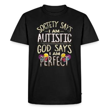 autistique - T-shirt Premium bio Homme - noir - Devant - Nico (187cm)