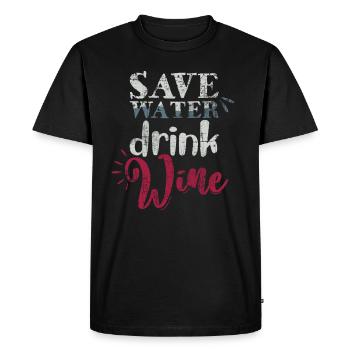Vins connaisseurs de vins - T-shirt Premium bio Homme - noir - Devant - Nico (187cm)
