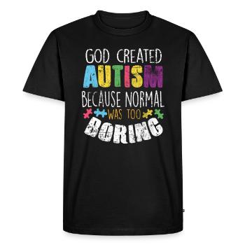 autistique - T-shirt Premium bio Homme - noir - Devant - Nico (187cm)