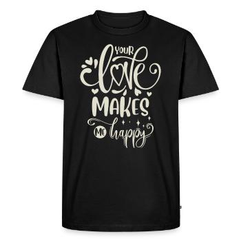 Chère citation - T-shirt Premium bio Homme - noir - Devant - Nico (187cm)