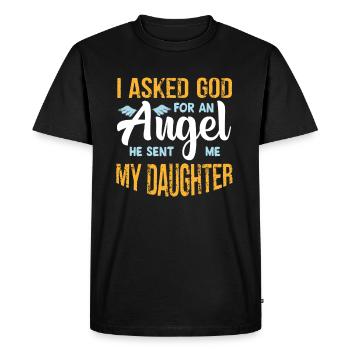 Père et fille - T-shirt Premium bio Homme - noir - Devant - Nico (187cm)