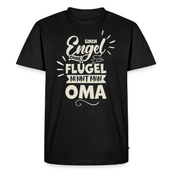 Grandma angel - Men's Premium Organic T-Shirt - black - Front - Nico (187cm)