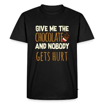 chocolate - Men's Premium Organic T-Shirt - black - Front - Nico (187cm)